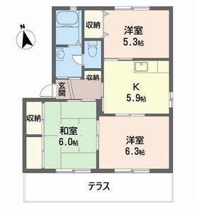 シャーメゾン高岡西(3K/1階)の間取り写真