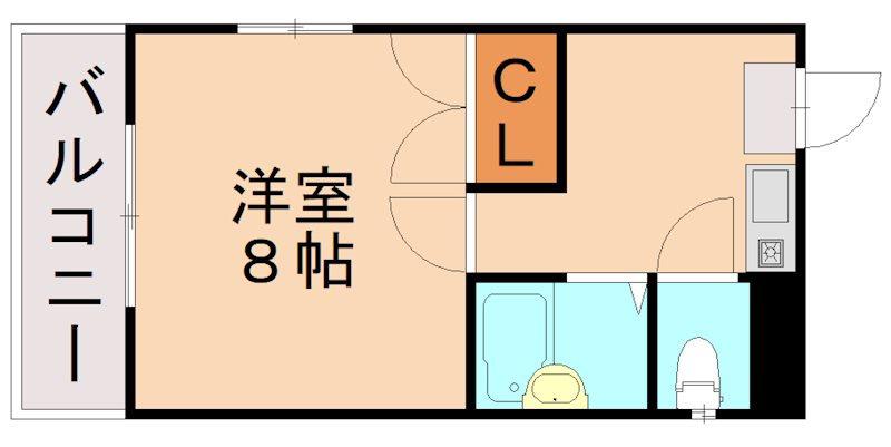 ウエストヴィレッジ井尻南(1K/1階)の間取り写真