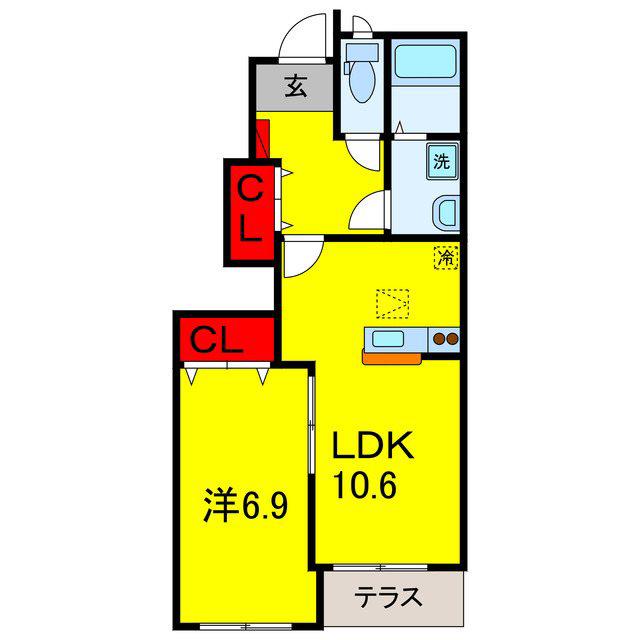 ライムステージ(1LDK/1階)の間取り写真