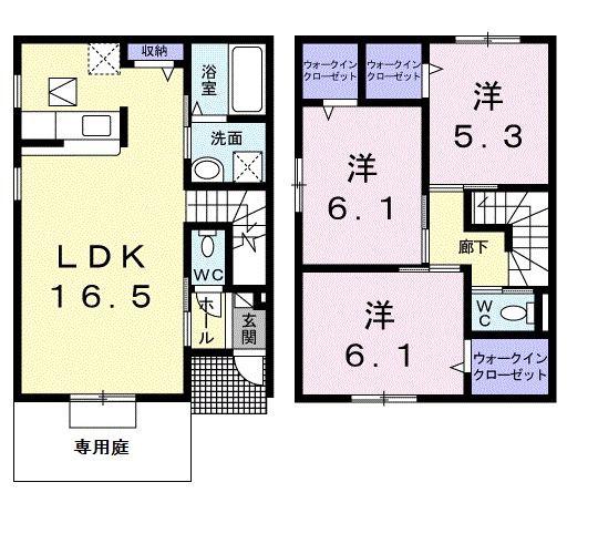 サンレミ壱番館(3LDK/1階)の間取り写真