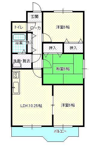 サンライズマンション鈴川(3LDK/1階)の間取り写真