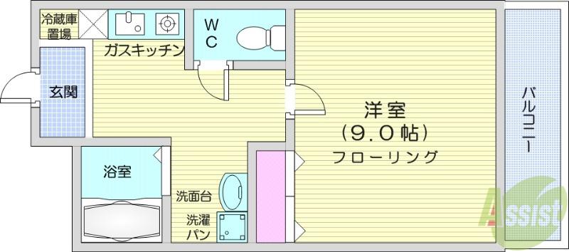 メゾン桂(1K/1階)の間取り写真