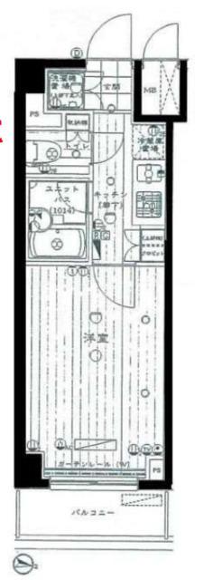 ルーブル大森山王(1K/1階)の間取り写真