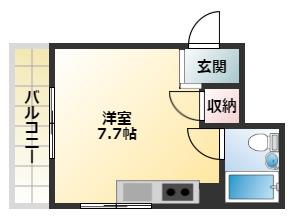 ヒューマンハイツ(ワンルーム/5階)の間取り写真