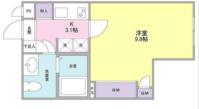 中野NINES CORE(1K/2階)の間取り写真