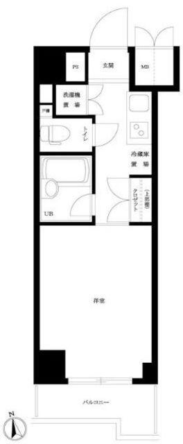ルーブル南麻布(1K/12階)の間取り写真