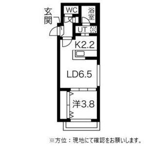 ソレーユ南10条(1LDK/3階)の間取り写真