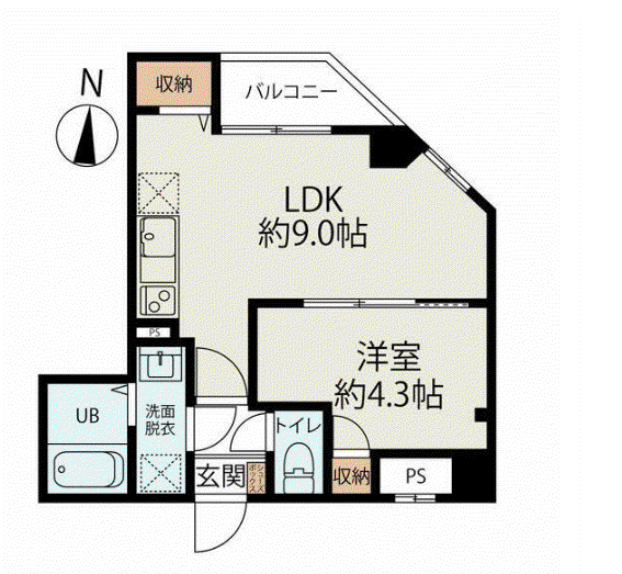 コネクトパークヒルズ千葉中央(1LDK/8階)の間取り写真