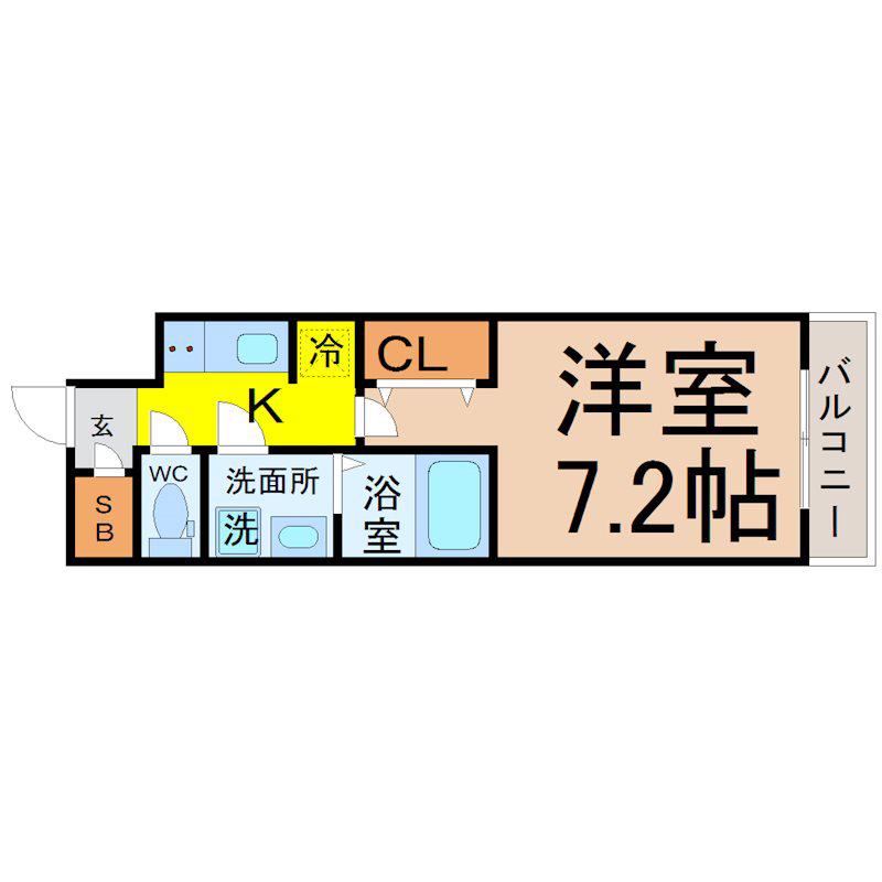 S-RESIDENCE豊国通(1K/2階)の間取り写真