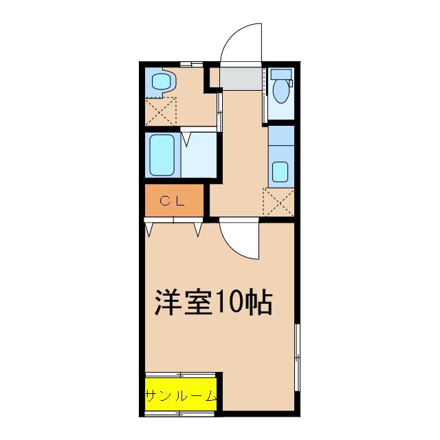 WIN-WIN札元C棟(1K/2階)の間取り写真