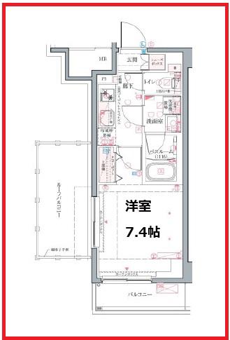 クレヴィスタ高砂II(1K/7階)の間取り写真