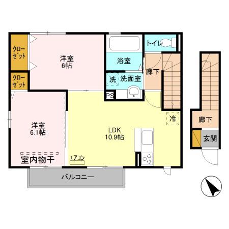ソラーレ 2LDK(2LDK/2階)の間取り写真