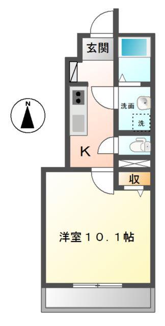 アピアランス(1K/1階)の間取り写真