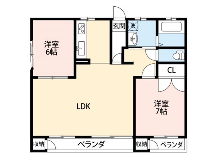 ロイヤルハイツ(2LDK/1階)の間取り写真