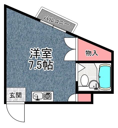 西武ビル(ワンルーム/3階)の間取り写真