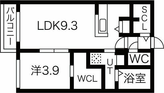 LIISA桑園(1LDK/2階)の間取り写真