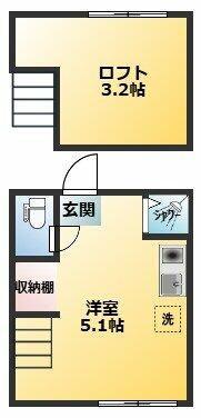 アーバンプレイス高田馬場XI-B(ワンルーム/2階)の間取り写真
