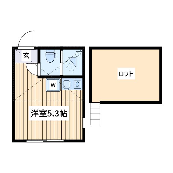 シャイン生麦(ワンルーム/2階)の間取り写真