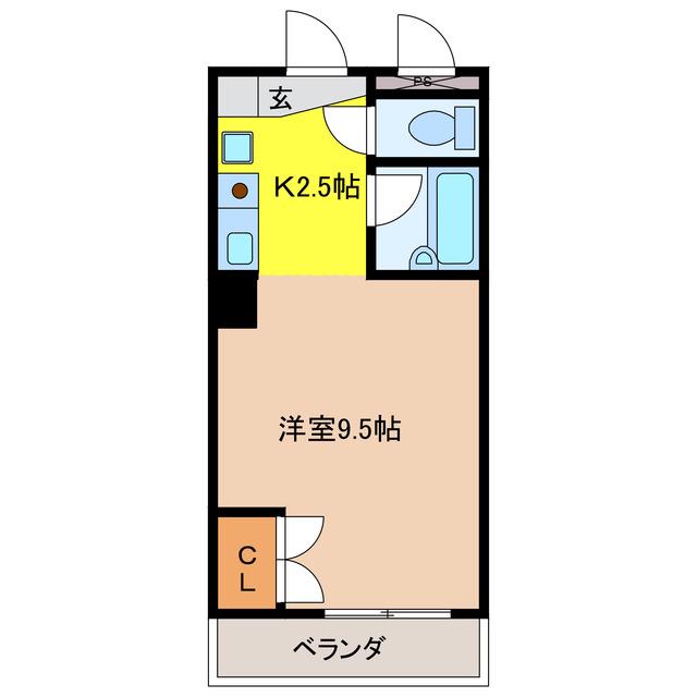 大口平和マンション(1K/2階)の間取り写真