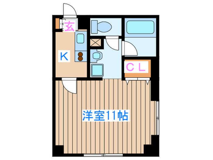 シルヴァン片平(1K/2階)の間取り写真