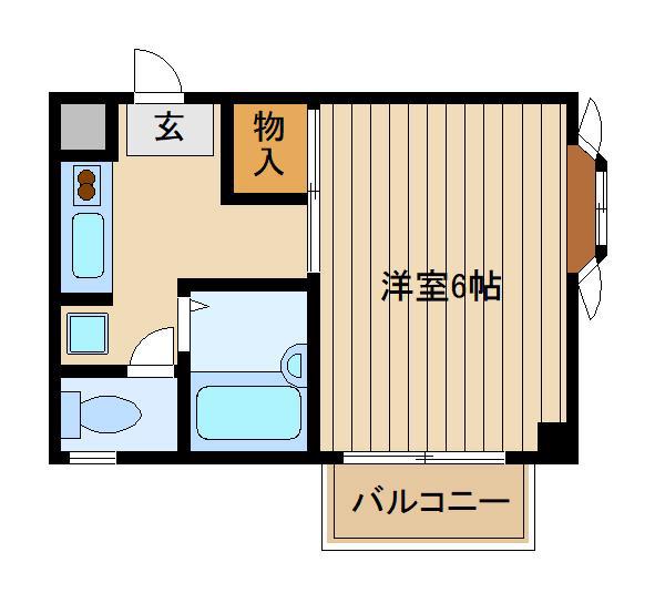 ヘリテージ(1K/2階)の間取り写真