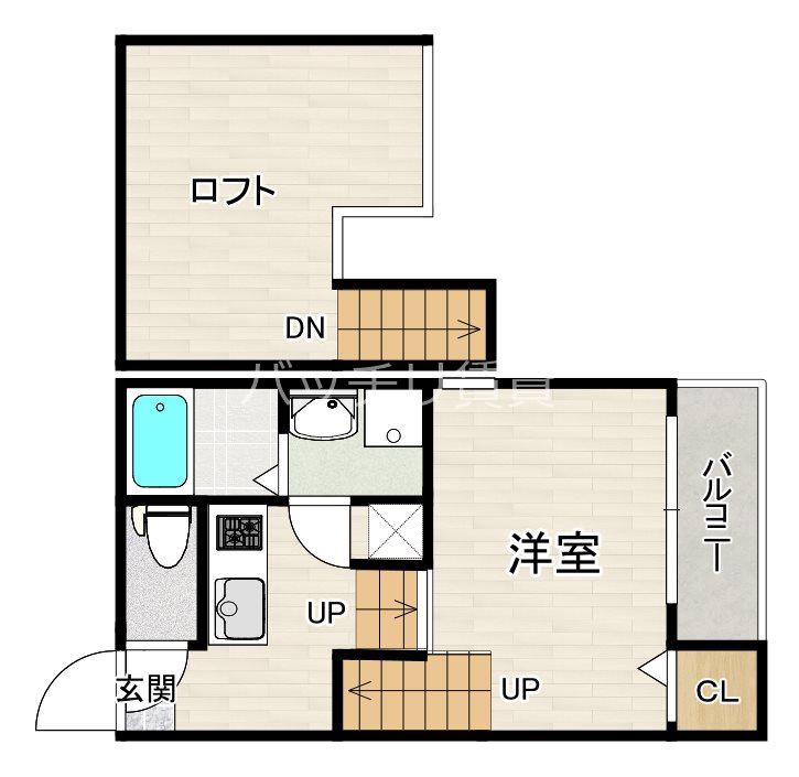 D.I.J.HOUSE(1K/2階)の間取り写真