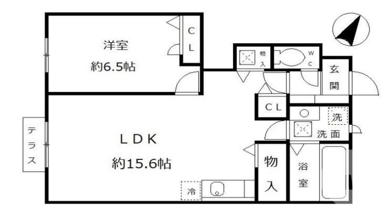 アリエント(1LDK/1階)の間取り写真
