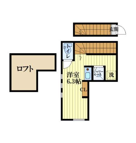 ハウスベスタ(ワンルーム/2階)の間取り写真