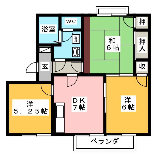 フレグランスピア(3DK/2階)の間取り写真