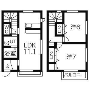 ソレアードA(2LDK/2階)の間取り写真