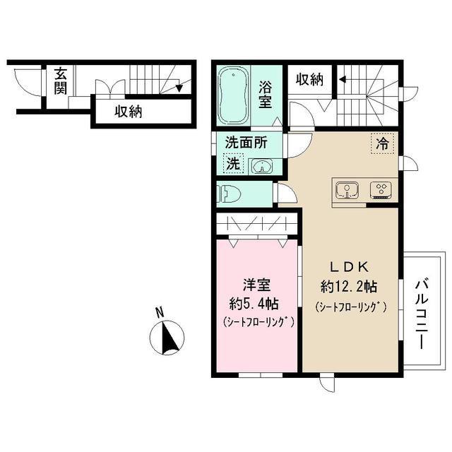 メゾン陣屋(1LDK/1階)の間取り写真