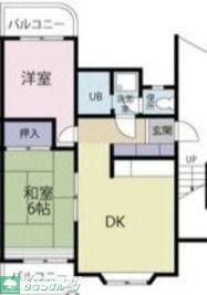 トータス西新井(2DK/1階)の間取り写真