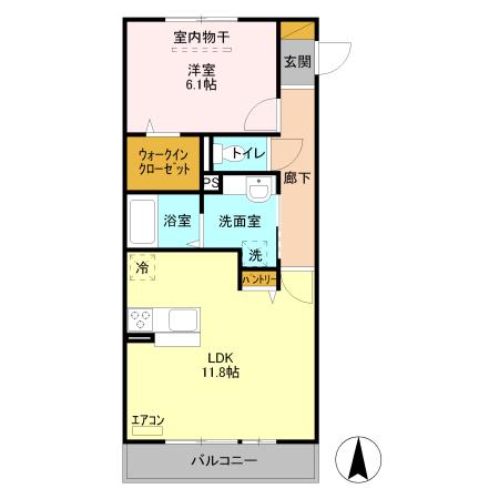 メリーコート(1LDK/3階)の間取り写真