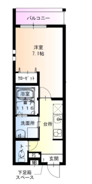 フジパレス阪急武庫之荘駅西III番館(1K/2階)の間取り写真