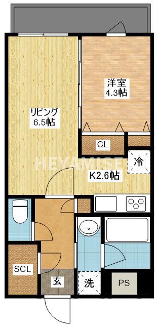 ヴィオラ矢上弐番館(1LDK/4階)の間取り写真
