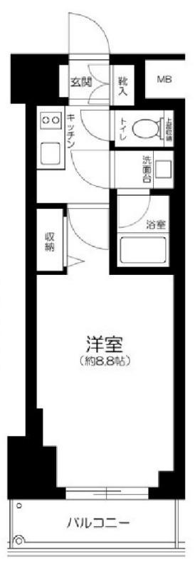 コンシェリア芝公園MASTERS VILLA(1K/9階)の間取り写真