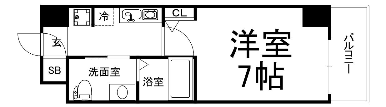 パウゼ東天満(1K/15階)の間取り写真