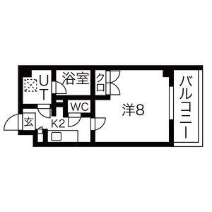 ステラヒルズ(1K/2階)の間取り写真
