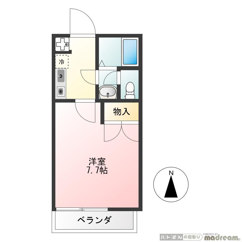 コート溝の口II(1K/2階)の間取り写真