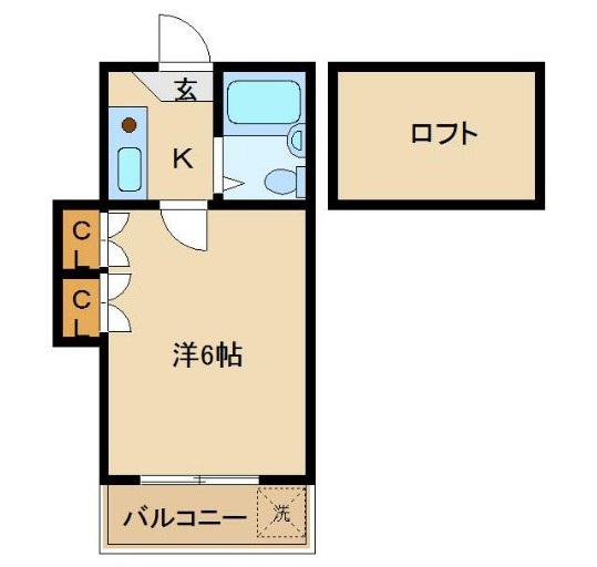 KSIII(1K/1階)の間取り写真