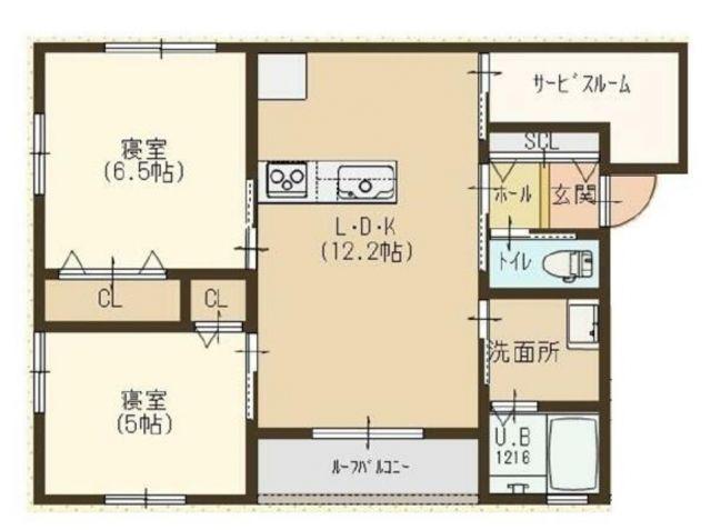 JB明磧RIVERAIN(2SLDK/1階)の間取り写真