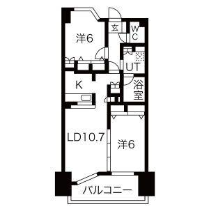 ヴィラエーデル大須(2LDK/4階)の間取り写真