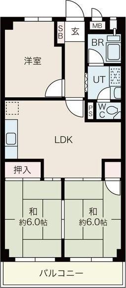 サンヴィラキヨス(3LDK/4階)の間取り写真