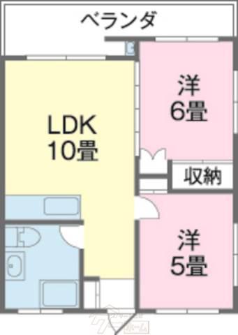 丸英ビルIII(2LDK/2階)の間取り写真