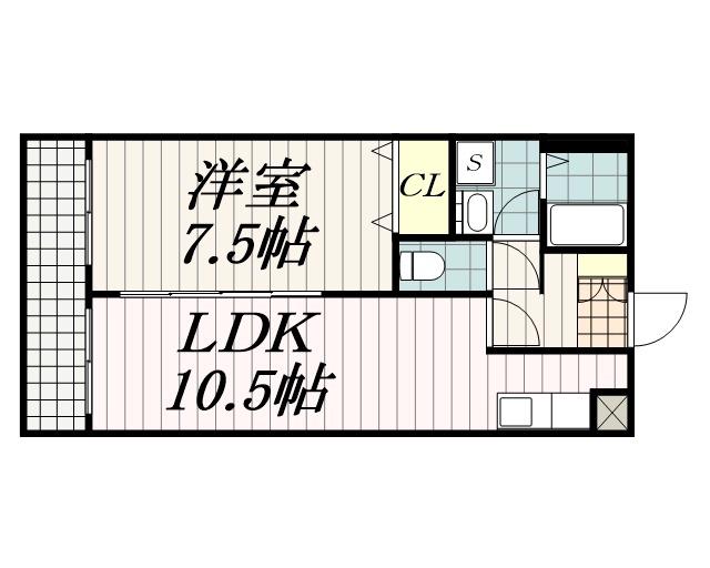 エターナ1(1LDK/1階)の間取り写真