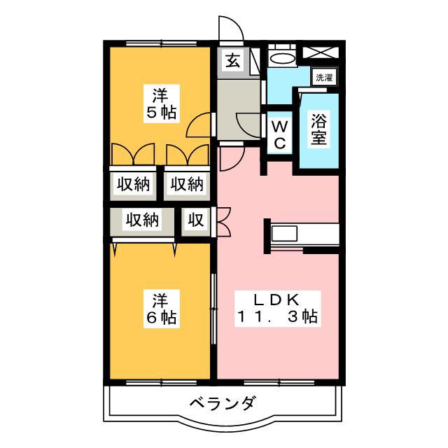 ララ・ポート(2LDK/1階)の間取り写真