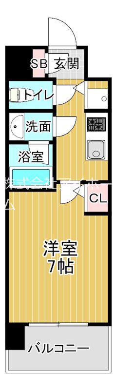 LA DOUCEUR北巽(1K/10階)の間取り写真