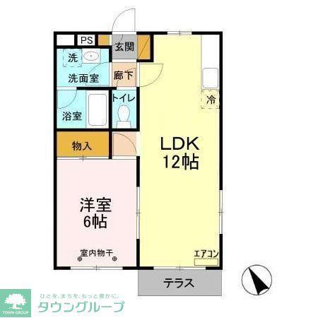 ガーデンハイム(1LDK/1階)の間取り写真