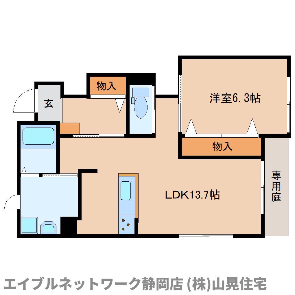 ラフィーネ(1LDK/1階)の間取り写真
