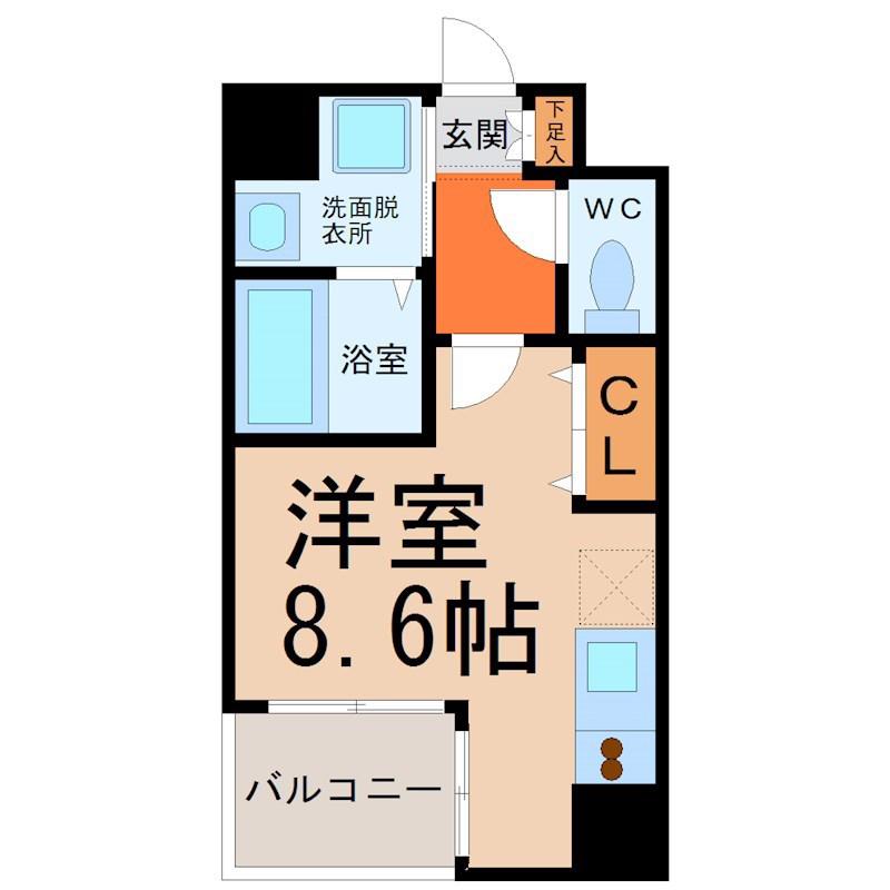 CITY SPIRE 名古屋大須(1K/7階)の間取り写真